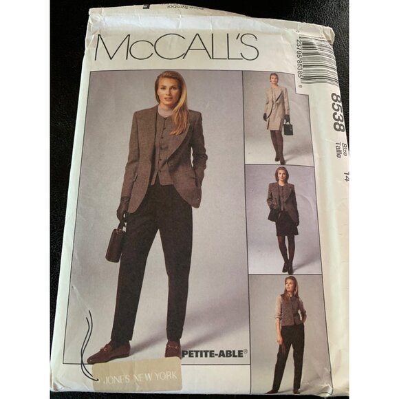 McCall's Misses Coat Vest Pants Skirt Sewing Pattern Sz 14 8538 - Uncut - Picture 8 of 9